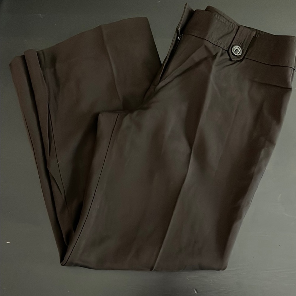 Ann Taylor Petites Lindsay dark brown trouser pants sz 6P